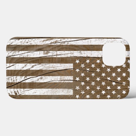 Wood Grain Grunge Amerikaanse vlag Case-Mate iPhone Case (Achterkant (horizontaal))