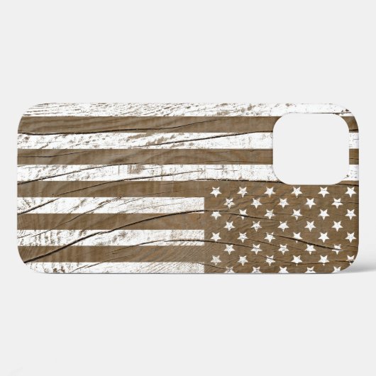 Wood Grain Grunge Amerikaanse vlag Case-Mate iPhone Case (Achterkant (horizontaal))