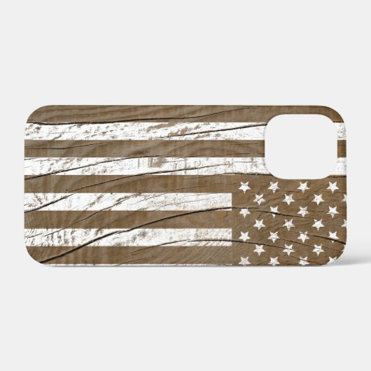 Wood Grain Grunge Amerikaanse vlag Case-Mate iPhone Case (Achterkant (horizontaal))