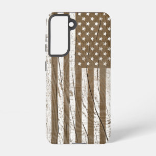 Wood Grain Grunge Amerikaanse vlag Samsung Galaxy Hoesje