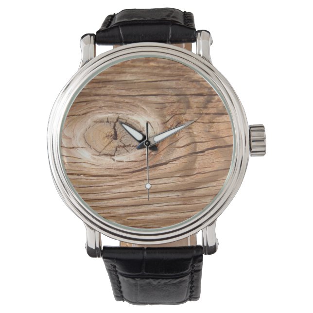 Wood Grain Knothole Horloge (Voorkant)
