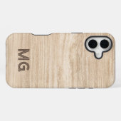 Wood Grain Phone Case | Personalized Monogram iPhone Hoesje (Achterkant horizontaal)
