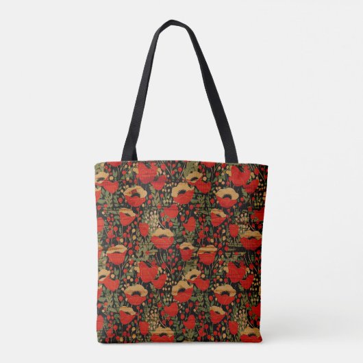 Wood Grain Poppy canvas tas, eigen 51 canvas tas (Achterkant)