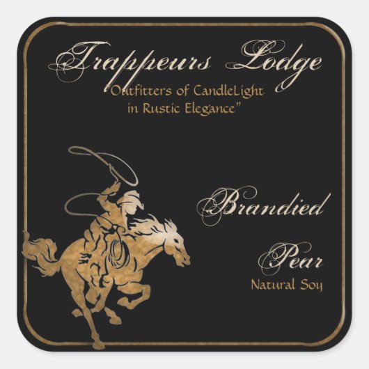Wood Grain Rodeo Candle Label (Voorkant)