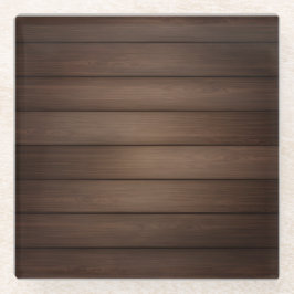 Wood Grain Striped Brown Abstract Fashion Art Glazen Onderzetter