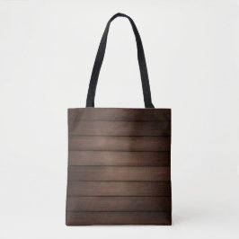 Wood Grain Striped Brown Abstract Fashion Art Tote Bag