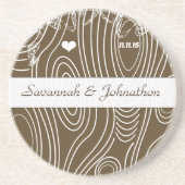 Wood Grain Tree Save the Date Onderzetter (Voorkant)