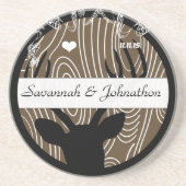 Wood Grain Tree Save the Date Onderzetter (Voorkant)