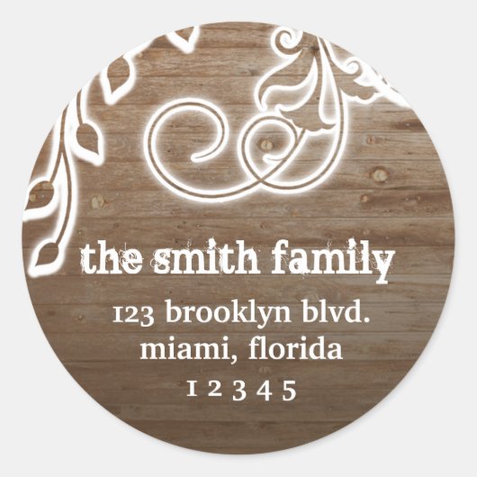 Wood Grunge Adreslabel Stickers (Voorkant)