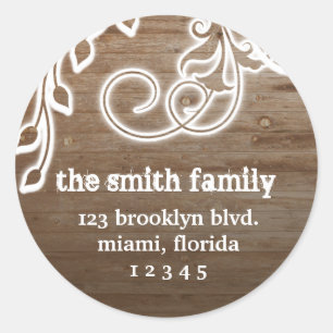 Wood Grunge Adreslabel Stickers