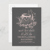 Wood Heart Stump Rustiek Land Save the Date Aankondigingskaart (Voorkant / Achterkant)