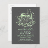 Wood Heart Stump Rustiek Land Save the Date Aankondigingskaart (Voorkant / Achterkant)