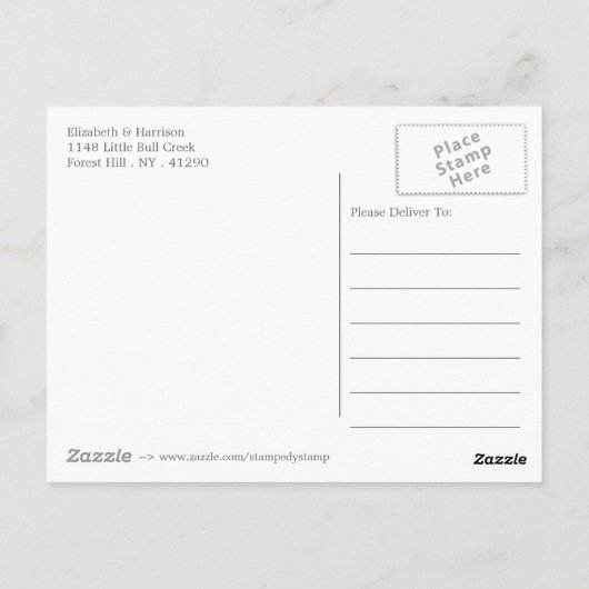 Wood Heart Weddenschap Bedankt Briefkaart (Achterkant)