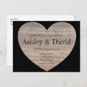 Wood Heart Wedding Briefkaart (Voorkant / Achterkant)