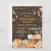 Wood Herfst Harvest Party Pompoen voor School Kaart (Voorkant)