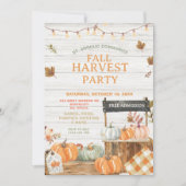 Wood Herfst Harvest Party Pumpkin Church Picknick Kaart (Voorkant)