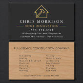 Wood Home Improvement Black Gold QR Code Visitekaartje