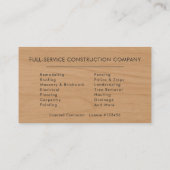 Wood Home Improvement Black Gold QR Code Visitekaartje (Achterkant)