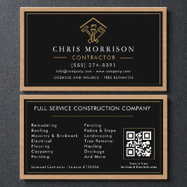 Wood Home Improvement Contractor Black Gold Visitekaartje