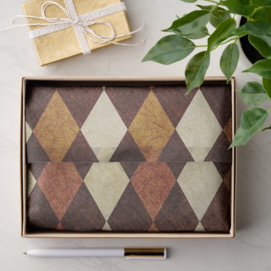 Wood Inlay Argyle Pattern Tissuepapier (Geschenk)
