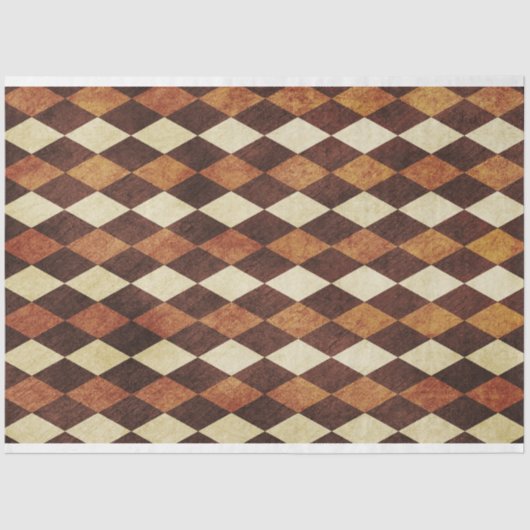 Wood Inlay Argyle Pattern Tissuepapier (Voorkant)