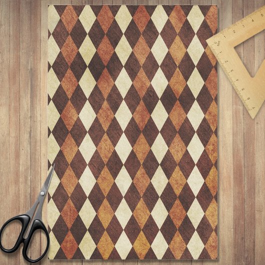 Wood Inlay Argyle Pattern Tissuepapier