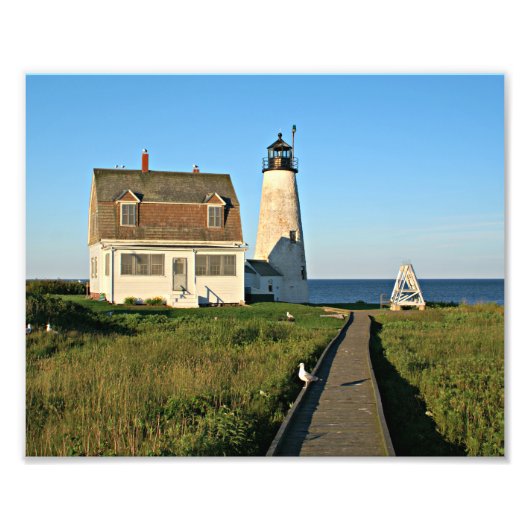 Wood Island Lighthouse Maine Foto Print Afdruk (Voorkant)