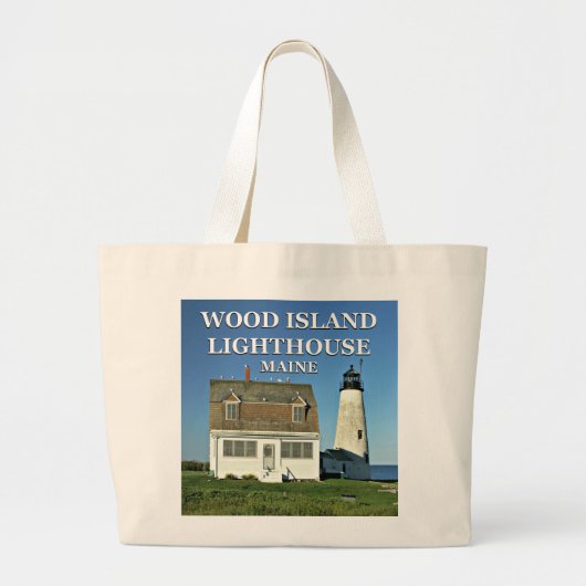 Wood Island Lighthouse, Maine Jumbo Canvas tas (Voorkant)