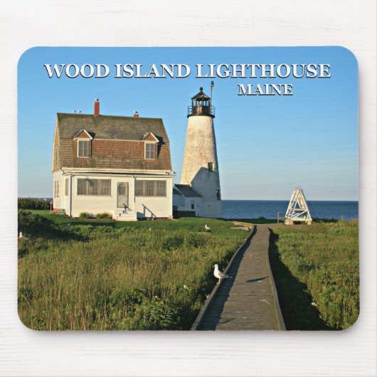 Wood Island Lighthouse, Maine Mousepad Muismat (Voorkant)