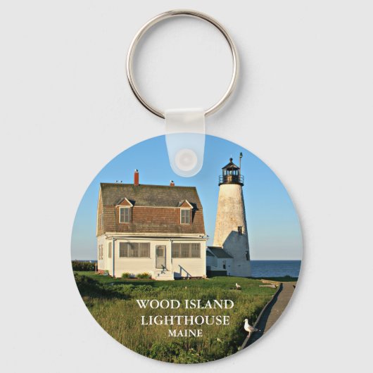 Wood Island Lighthouse Maine Sleutelhanger (Voorkant)