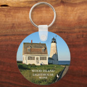 Wood Island Lighthouse Maine Sleutelhanger (Voorkant)