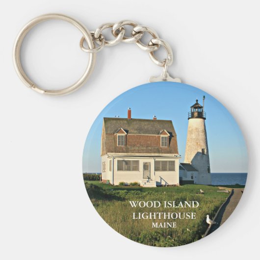 Wood Island Lighthouse Maine Sleutelhanger (Voorkant)