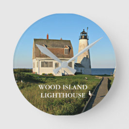 Wood Island Lighthouse Maine Wall Clock Ronde Klok