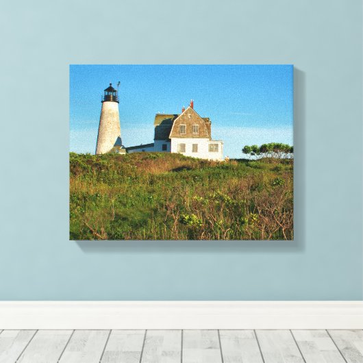 Wood Island Lighthouse Maine Wrapped Canvas (Insitu (Houten vloer))