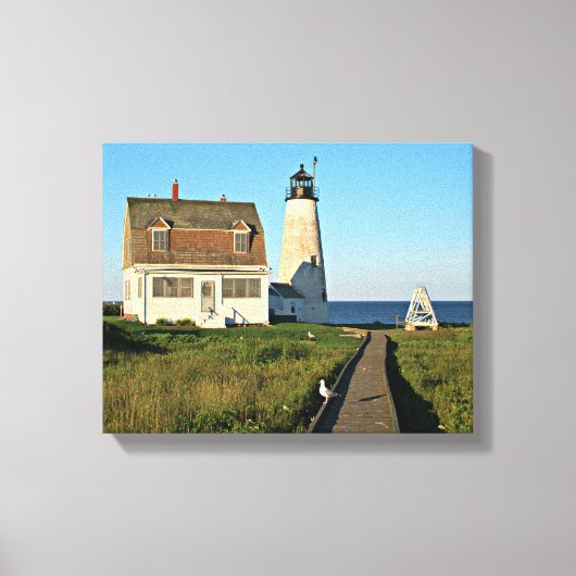 Wood Island Lighthouse Maine Wrapped Canvas Afdruk (Voorkant)