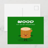 Wood, jij bent mijn Valentijn | Liefde Feestdagenkaart (Voorkant / Achterkant)