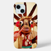 Wood kachina pop foto schattig gekke grappig gezic Case-Mate iPhone case (Achterkant)