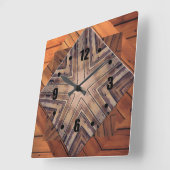 Wood Kaleidoscoop Design Square Wall Klocks Vierkante Klok (Hoek)