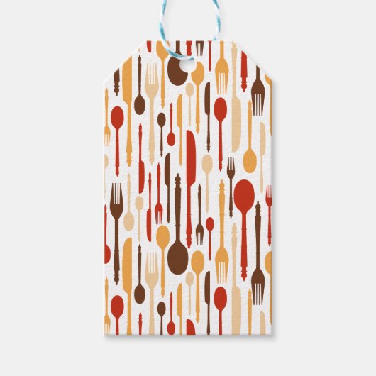 Wood Kitchen Fork Spoon Knife Cadeaulabel (Voorkant)