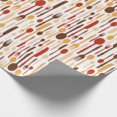  Wood Kitchen Fork Spoon Knife Cadeaupapier (Hoek)