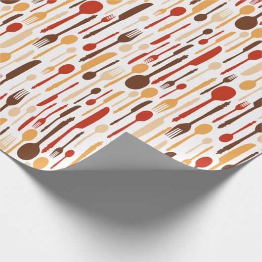 Wood Kitchen Fork Spoon Knife Cadeaupapier (Hoek)