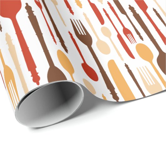  Wood Kitchen Fork Spoon Knife Cadeaupapier (Rol Hoek)