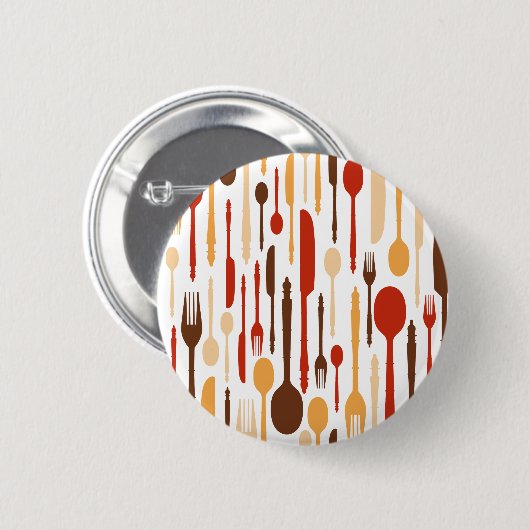 Wood Kitchen Fork Spoon Knife Ronde Button 5,7 Cm (Voorkant /achterkant)