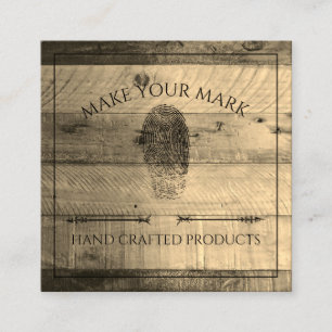 Wood Kraft Vierkante Visitekaartje