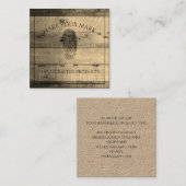 Wood Kraft Vierkante Visitekaartje (Voorkant / Achterkant)