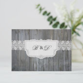 Wood Lace Elegant Wedding Invitation Kaart (Staand voorkant)