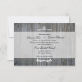Wood Lace Elegant Wedding Invitation Kaart (Achterkant)