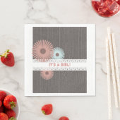 Wood + Lace Geïnspireerd Bloemen Meisje Baby showe Servet (Insitu)