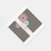 Wood + Lace Geïnspireerd Bloemen Meisje Baby showe Servet (Hoek)