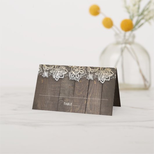 Wood Lace Mason Jar Lights Rustiek Plaatskaartje (Voorkant)